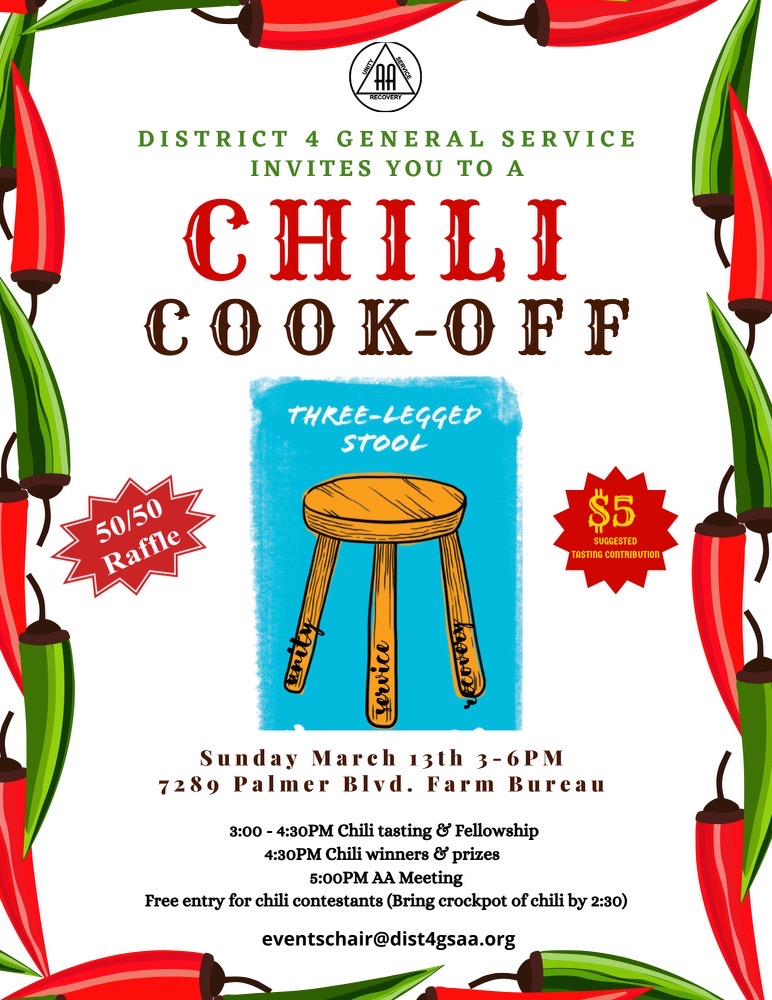 CHILI COOK OFF Alcoholics Anonymous District 4 General Service